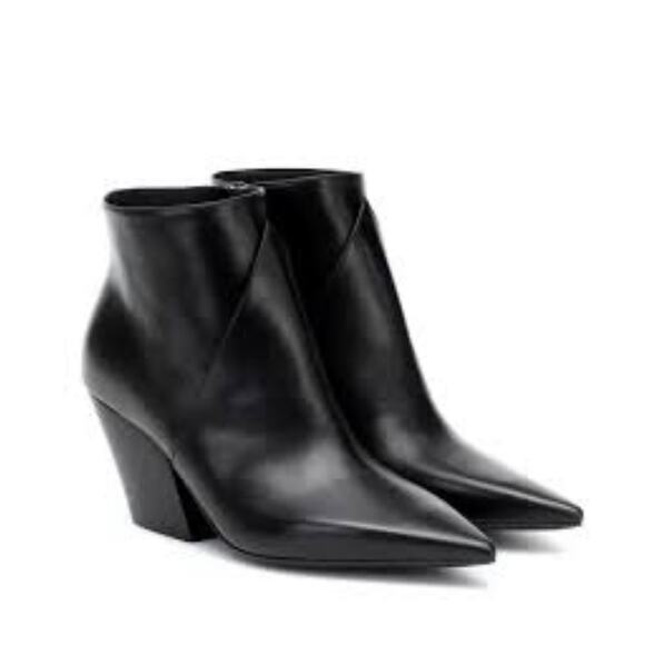 Burberry Ashlington 38/US 8 Leather Black Ankle Bootie Pointed Toe NIB $900 - Picture 2 of 11